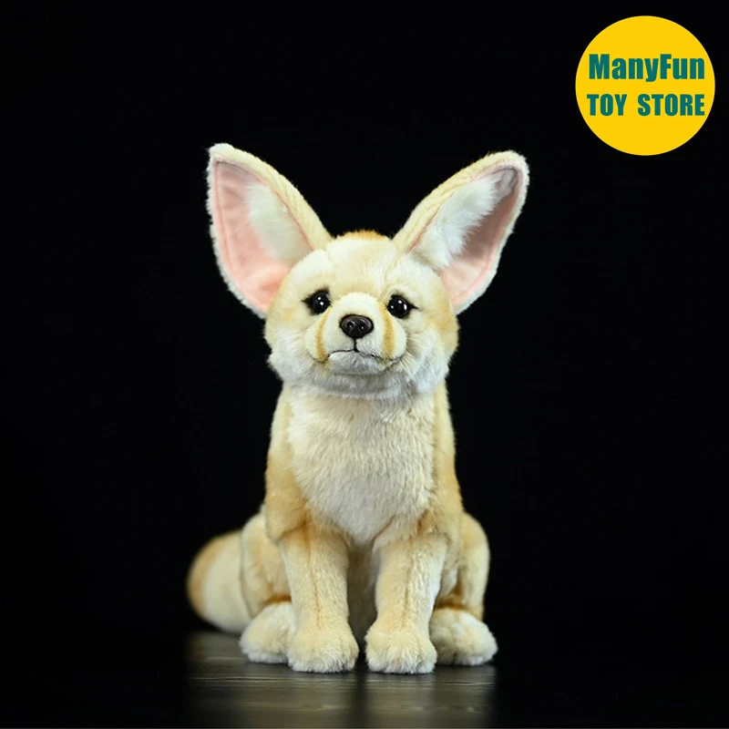 Realista fennec raposa de alta fidelidade raposa plushie deserto raposa brinquedos de pelúcia animais realistas simulação boneca de pelúcia kawai brinquedo presentes