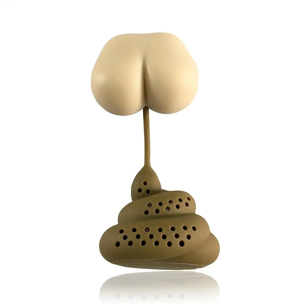 Silicone Tea Infuser Creative Novelty Poop Shaped Reusable Funny Herbal Tea Bag Coffee Filter Diffuser Strainer Tea Accessories