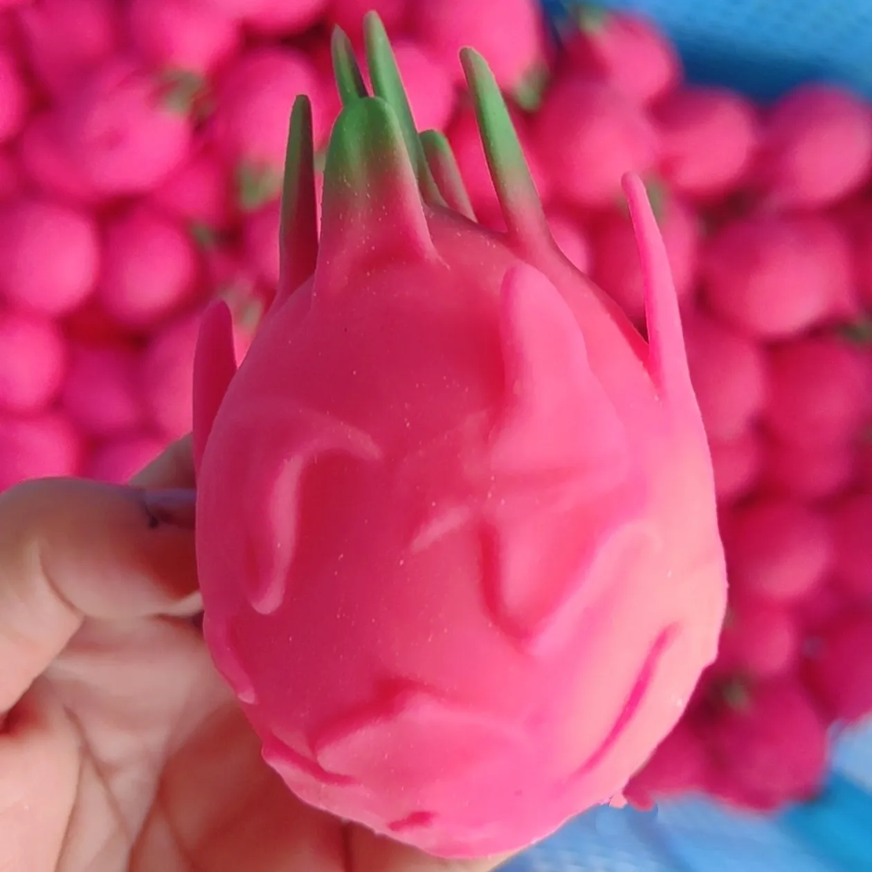 Handmade Crunchy Squishy Durian and Dragon Fruit Stress Ball Squeeze Toy, Squishy Fidget Ball, ASMR Sensory Stress Relief Toy - view 3