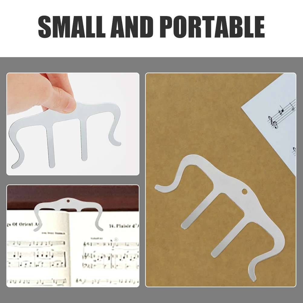 

3 Pcs Metal Music Sheet Holder Silver Clips for Books Scores Notebooks Page Fixing Musical Instrument Guitar Parts Accessories