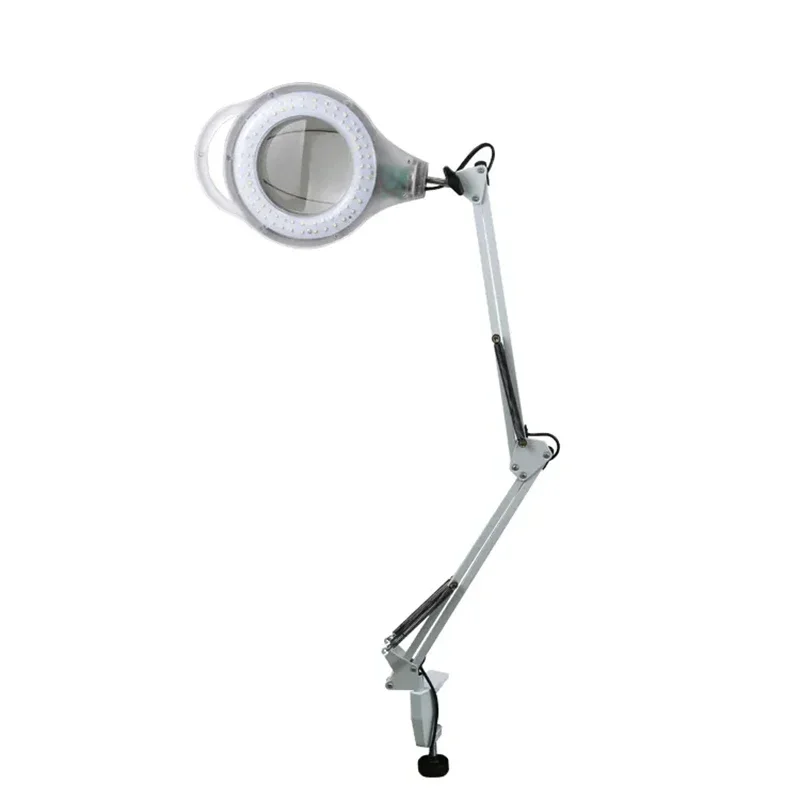 Beauty Salon Cold light Lamp Table Clamp Swing Arm Magnifier Foldable LED Lighting Magnifying Lamp