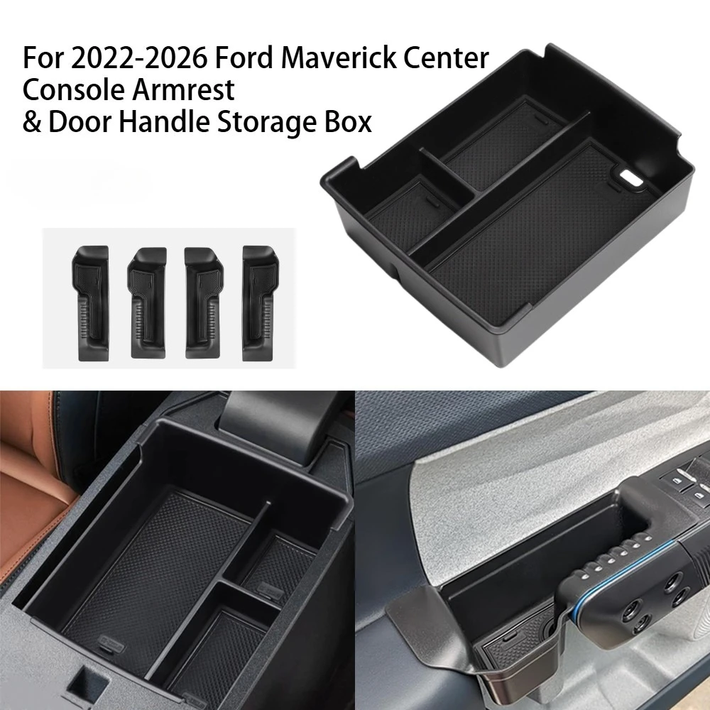 Durable Armrest & Door Handle Storage Box for Ford Maverick 2022-2026 - OEM Fit, Wear-Resistant, Easy-Clean