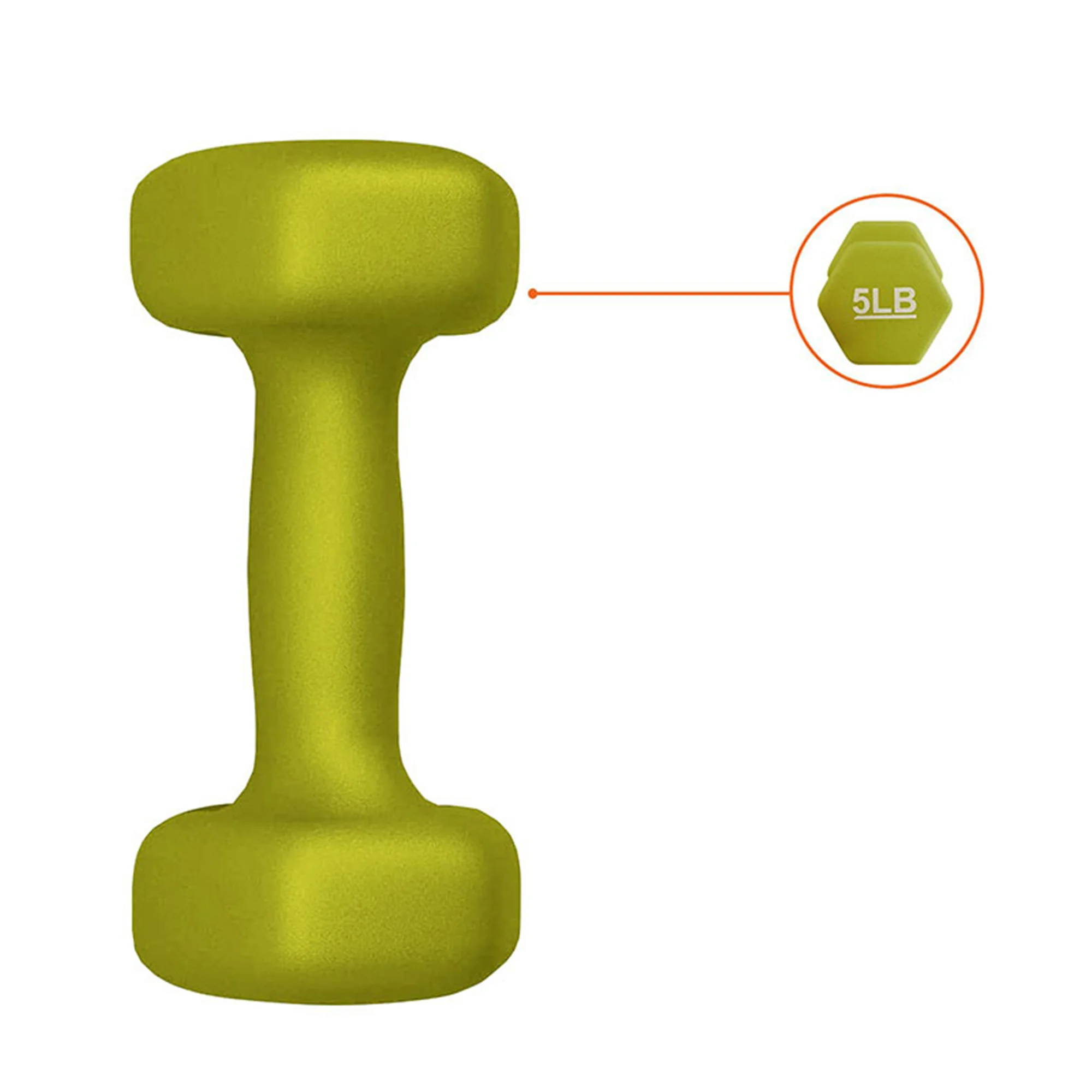 Ergonomic 5LB Neoprene Dumbbells Beginner-Friendly Adjustable Office Fitness Weights Custom Rubber Iron Body Exercise Home