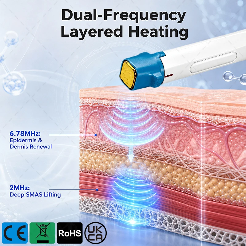 Vertical RF Radio Frequency Facial Rejuvenation Machine Wave Fit Pulse Technology 4 Replaceable Treatment Tips Wrinkle Removal