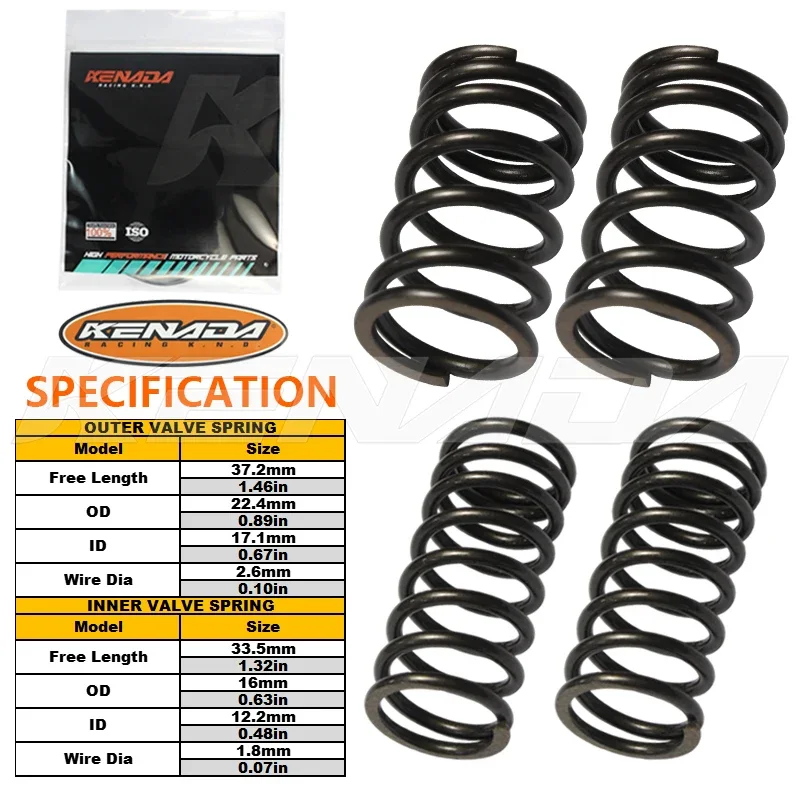 Valve Spring Reinforced Double Valve Springs 1 Set Of 4 Pcs For Wave 100 / 110 EX5 XRM 110 Supra X 100