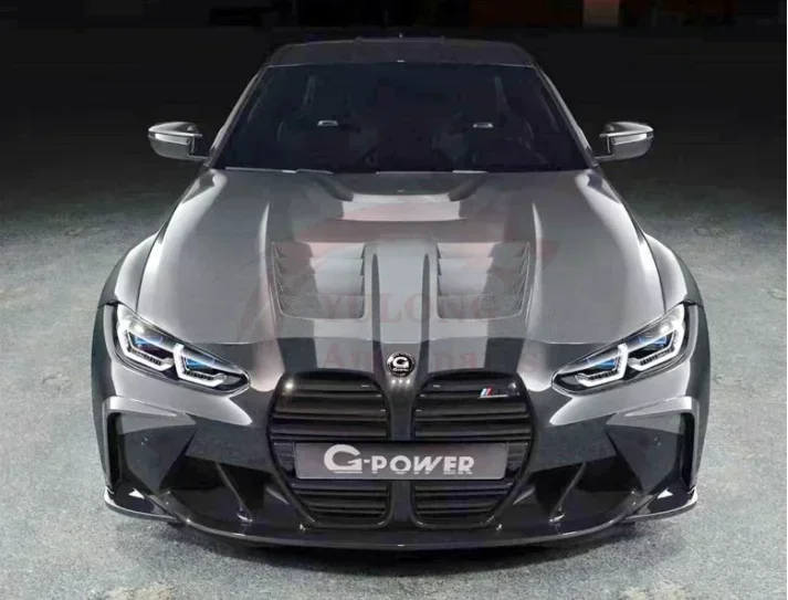 New！ Real Carbon Fiber G-power Style Bonnet For BMW G80 G82 M3 M4 2019 2020 2021 2022 Front Engine Hood Vent Cover