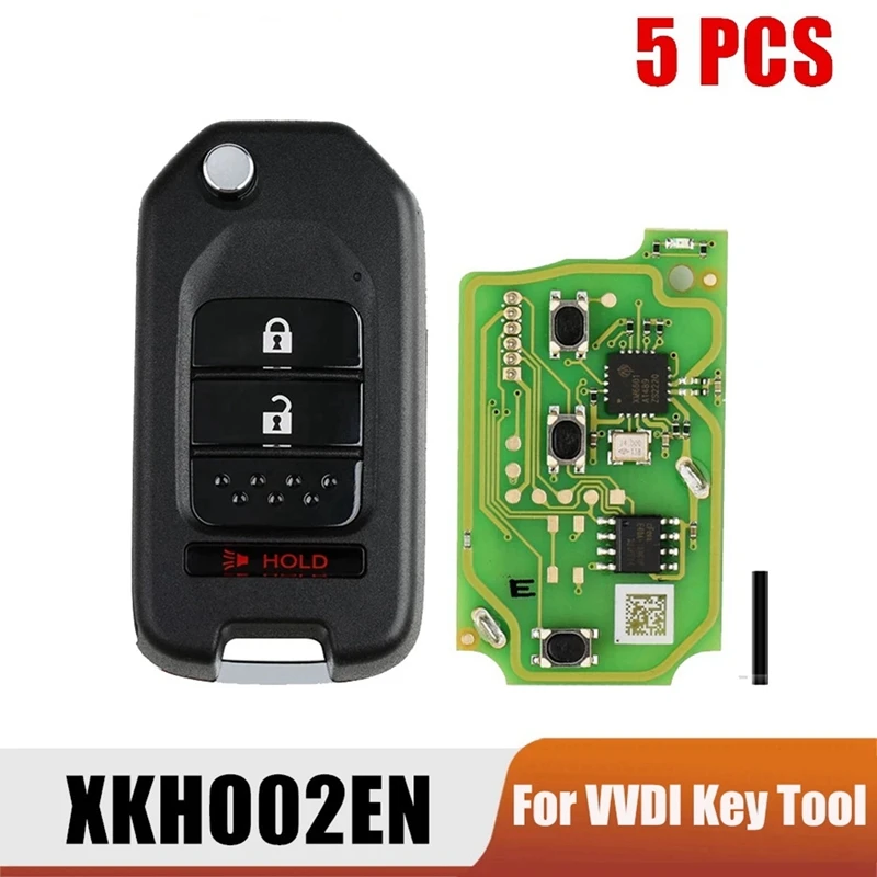 For Xhorse XKHO02EN Universal Wire Remote Key Fob 2+1 Button For Honda Type For VVDI Key Tool 5Pcs/Lot