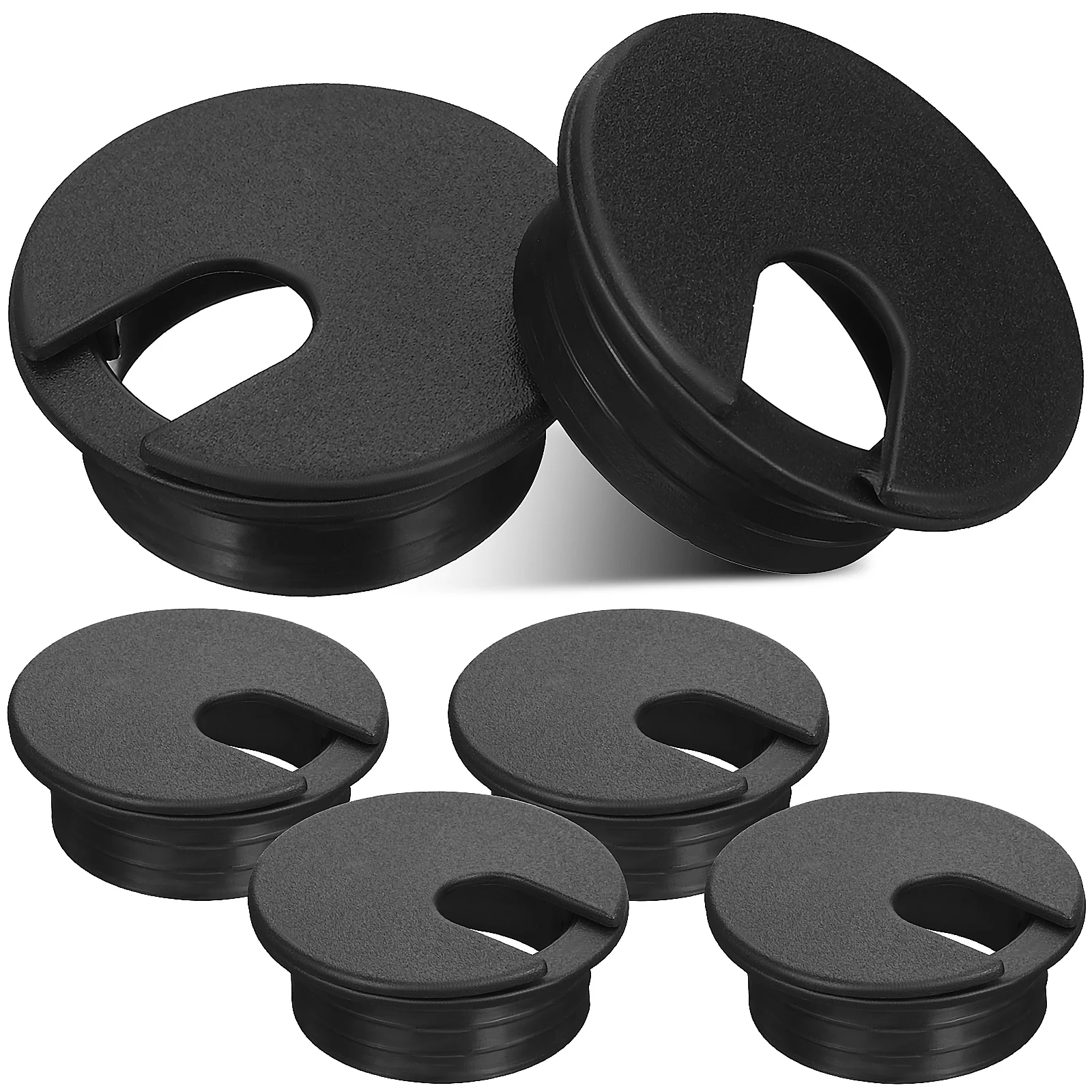 6 Pcs Hole Cover Desk Grommet Plastic Work Number Wire Kit Round Abs Caps Table Grommets Office Organizers for Cords