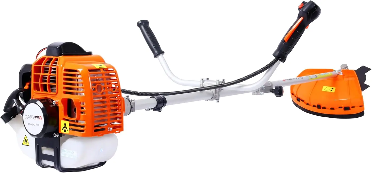 Gas Weed Wacker, 6-in-1 Multi-Functional Trimming Tool with Rotatable Gas Pole Saw Grass String Trimmer Brush Cutter Weed Eater