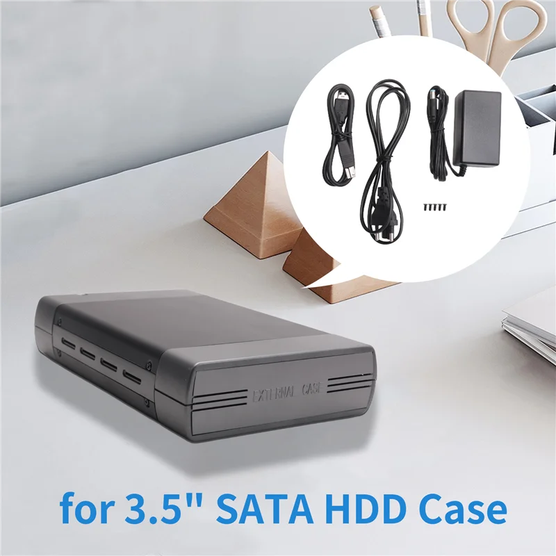 

Promotion!USB 3.0 DVD CD Case External HDD Mobile Box For 3.5 Inch SATA Enclosure ROM Burner EU Plug