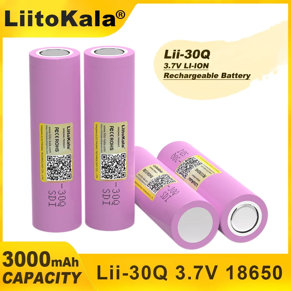 1-9PCS Liitokala 100% Original ICR18650 30Q 3000mAh Lithium Battery Powered Rechargeable Battery Electric Tools Communications