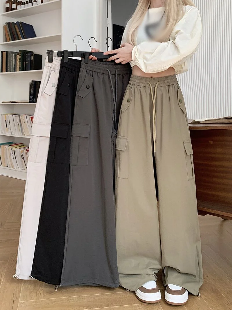 

plus Size American Style Workwear Pants High Waist Straight Leg Loose Fit Women's Autumn plus Size 2300 Pounds Slimming