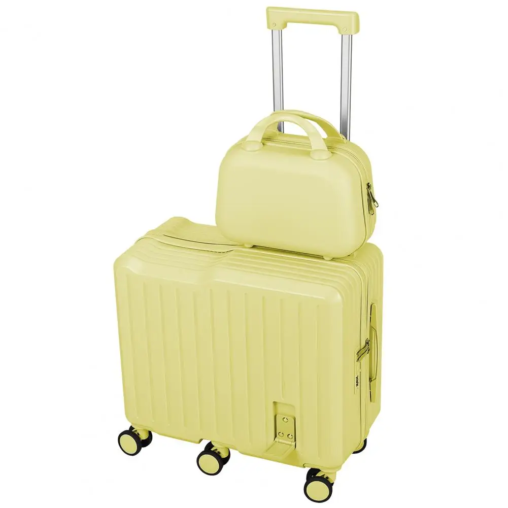 20 Inch Kids Ride-On Luggage, Hardshell Carry-On Suitcase with Foldable Footrest & Adjustable Handle, 6 Wheels Toddler Travel Ca