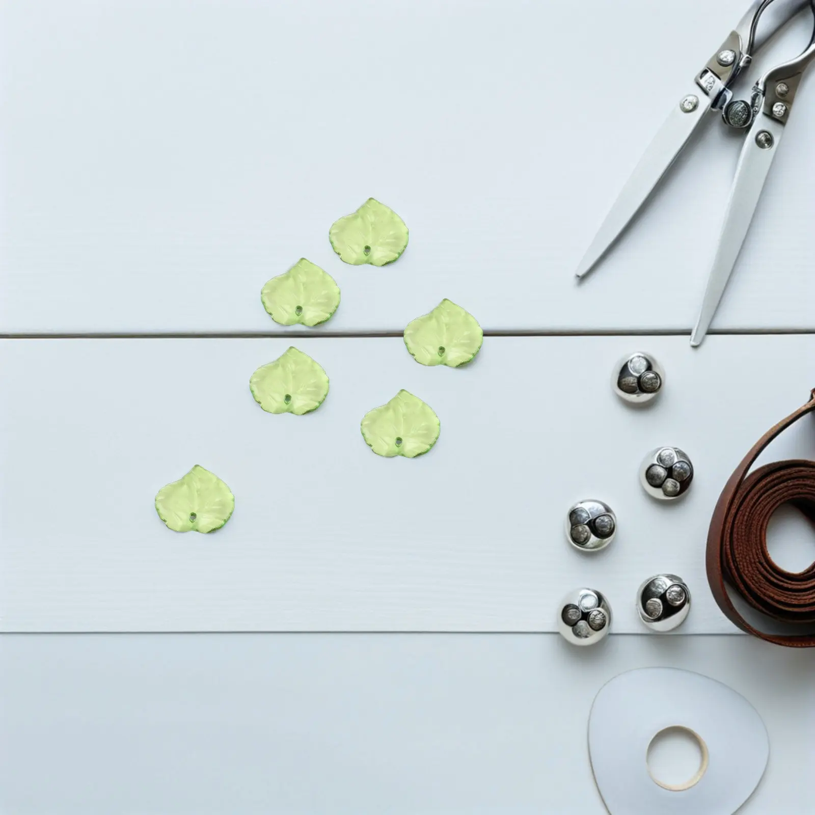 

200Pcs Transparent Leaf Bead Charms Green Acrylic Leaf Jewelry Making Supplies Necklace Bracelet Earrings Pendants