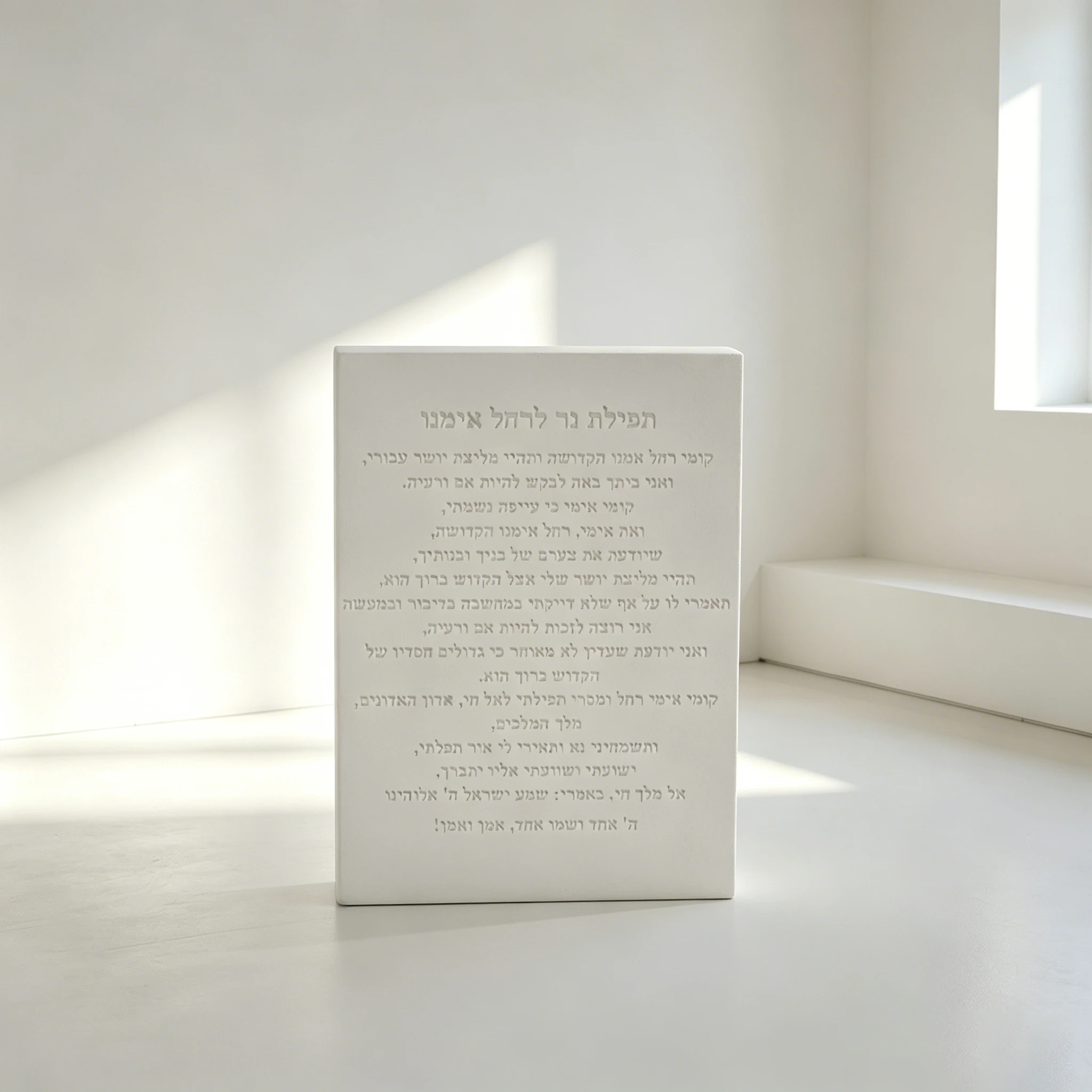 Moule en silicone pour plaque de prière Rachel Imenu, Moule en résine pour bénédiction hébraïque « Tefilat Ner Le Rachel Imenu » pour la maison juive