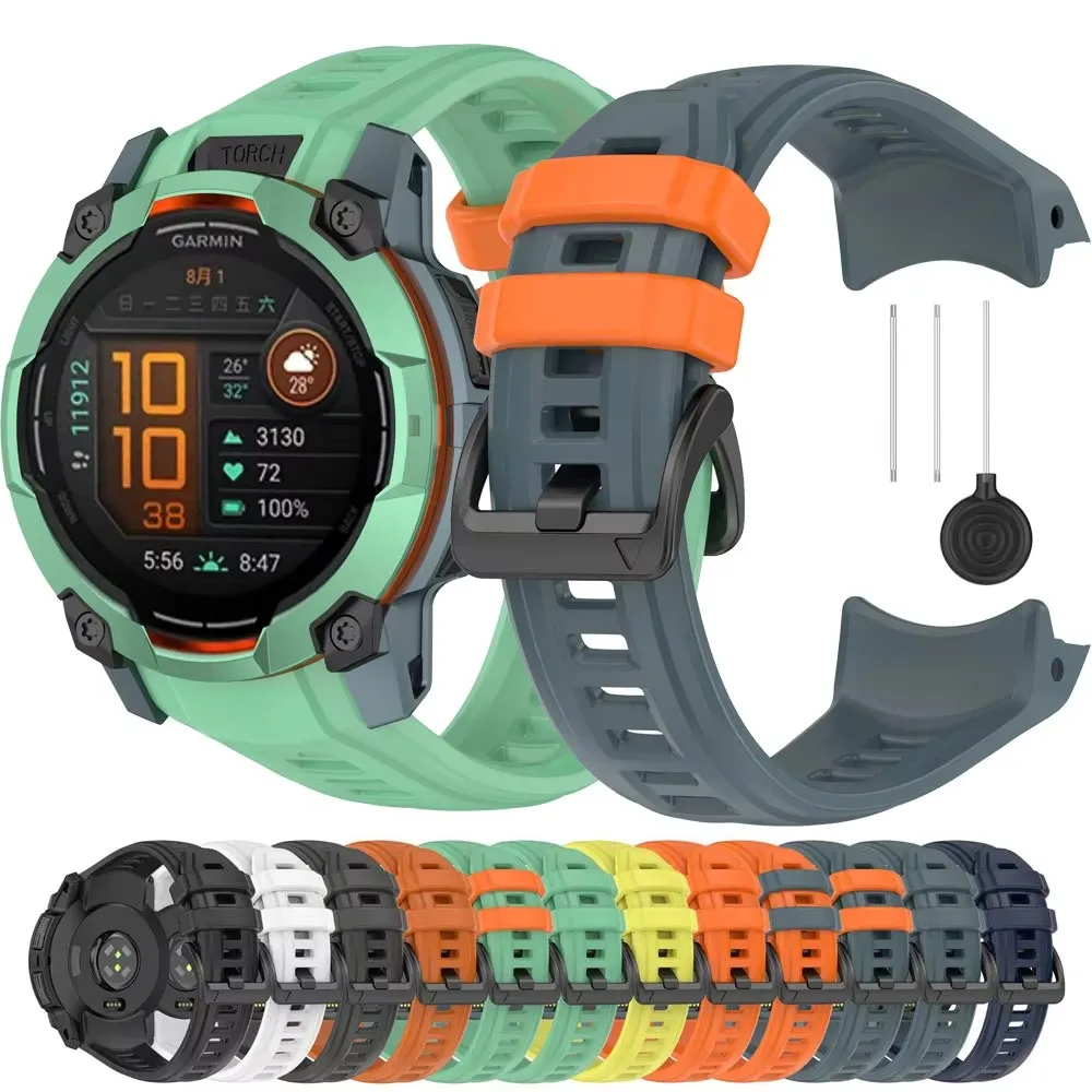 

Silicone watch strap For Instinct 3 Solar 50mm Sport Watchband For Instinct 3 Amoled 50mm Correa No Gaps Smart watch strap 26mm