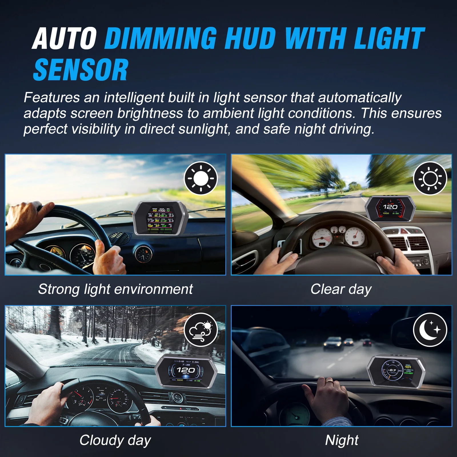 New Smart P17 HUD Head Up Display Car OBD2 GPS On-board Diagnostics Computer Digital Speedometer Voltage Gauge Auto Electronics