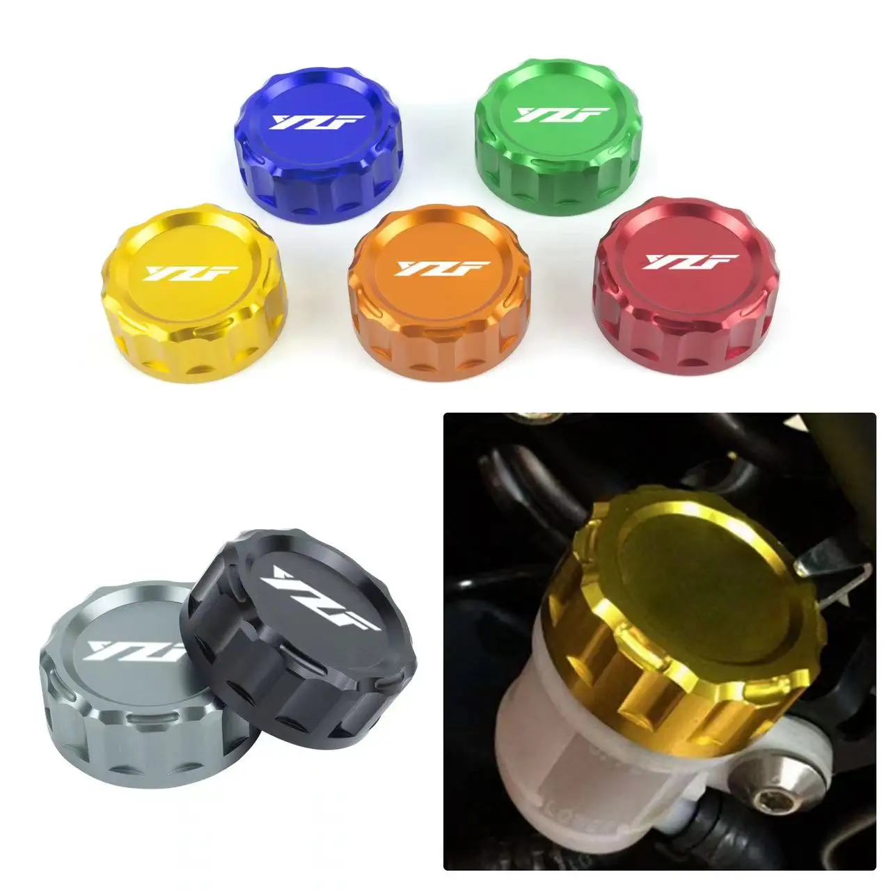 For Yamaha YZF R125 R7 R6 R1 R3 YZF-R125 YZF-R7 YZF-R3 Motorcycle Accessories CNC Rear Brake Fluid Reservoir Cap Cylinder Cover
