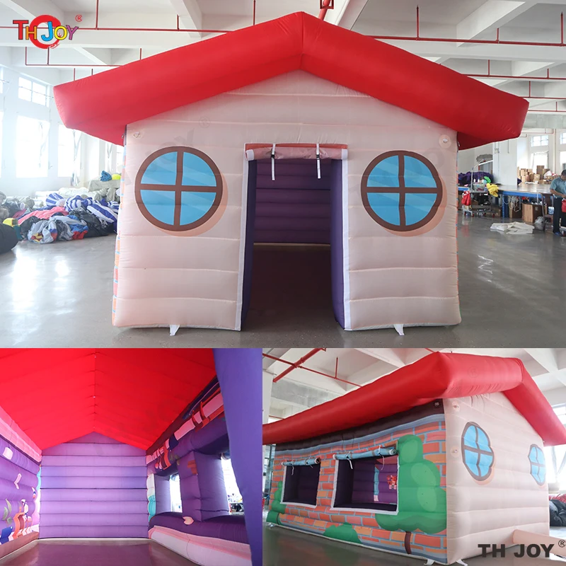 Tienda inflable de la cabina de la casa de Navidad de la gruta de Santa del invierno del nuevo diseño
