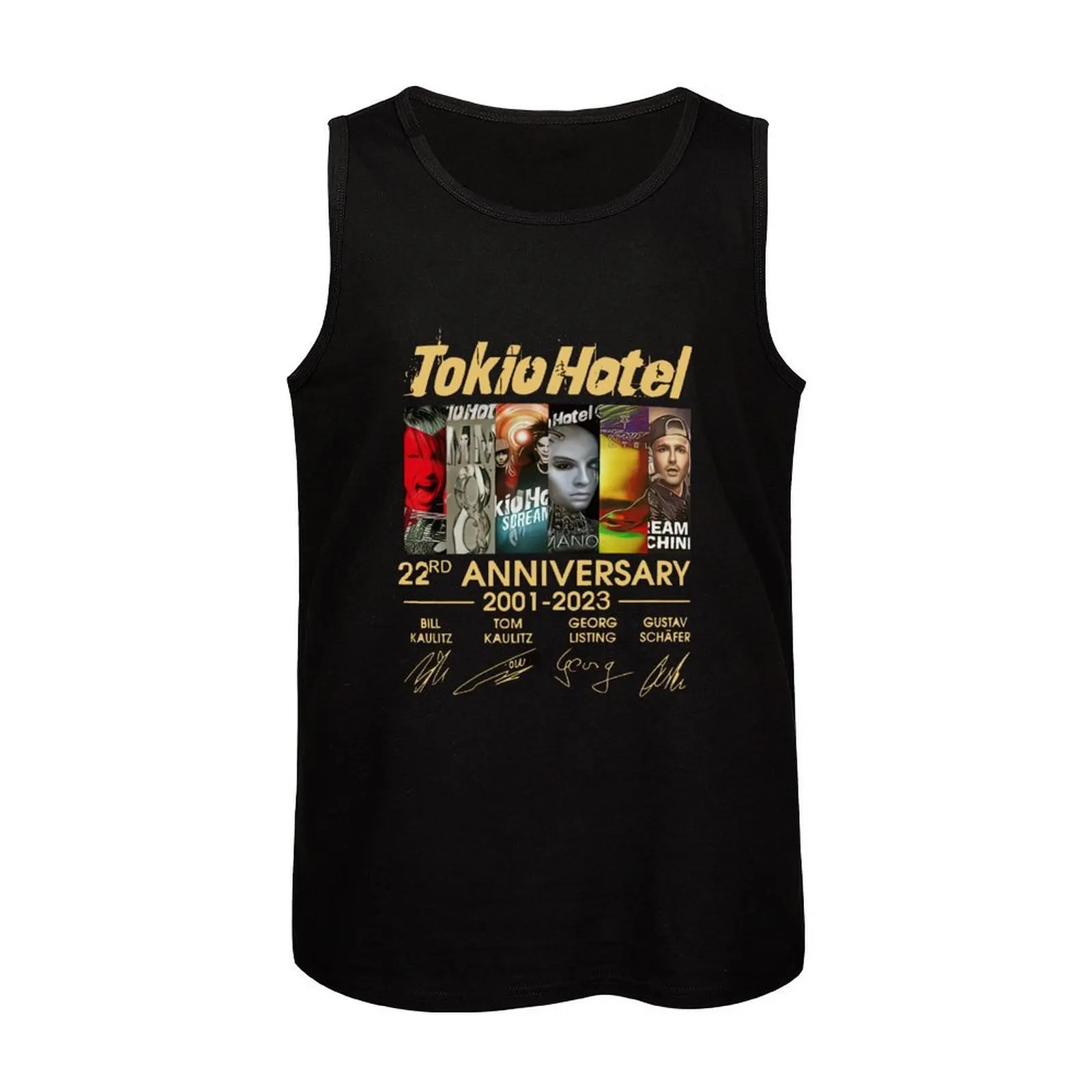 Tokio Hotel 19 aniversario 2001 2020 firmas camiseta sin mangas marcas de ropa de hombre chaleco de baloncesto para hombre