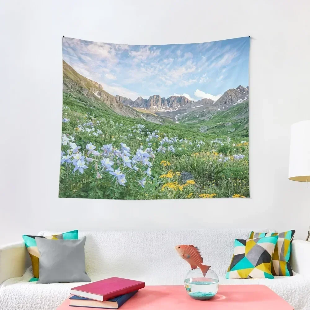 

American Basin Summer Wildflowers Colorado Mountains Tapestry Wall Mural Home Decor Aesthetic Decoration Home Tapestry