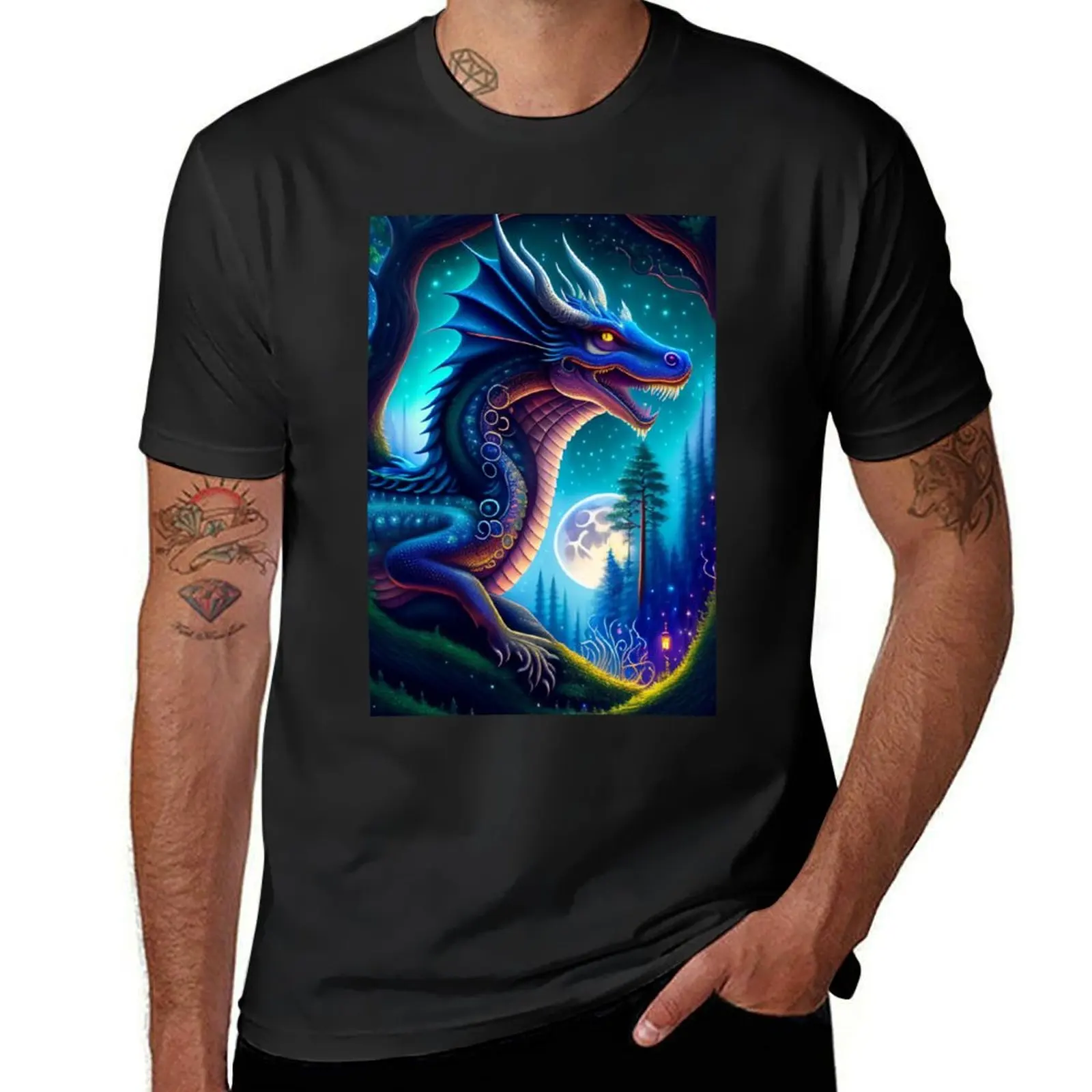 mystical magical dragon T-Shirt heavyweights customs design your own shirts graphic tees Blouse fitted t shirts for men