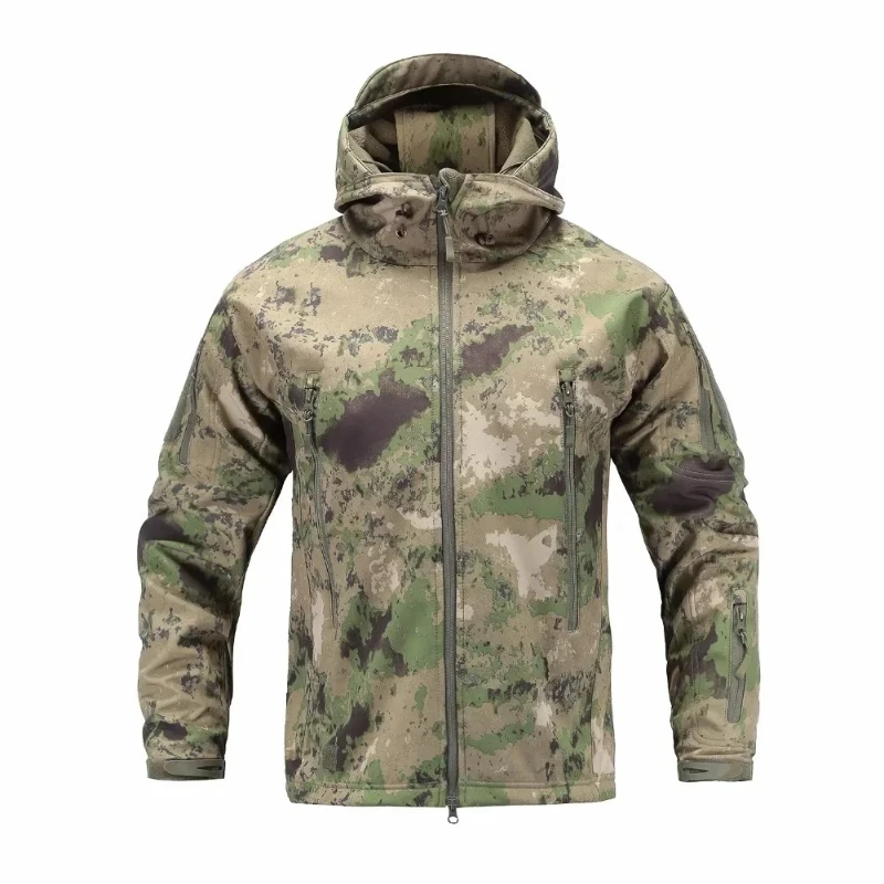 Outdoor Tactical Sports Jacket TAD Sharkskin Soft Shell Assault Jacket Russian Warm Fleece Camouflage Suit For Climbing Hiking