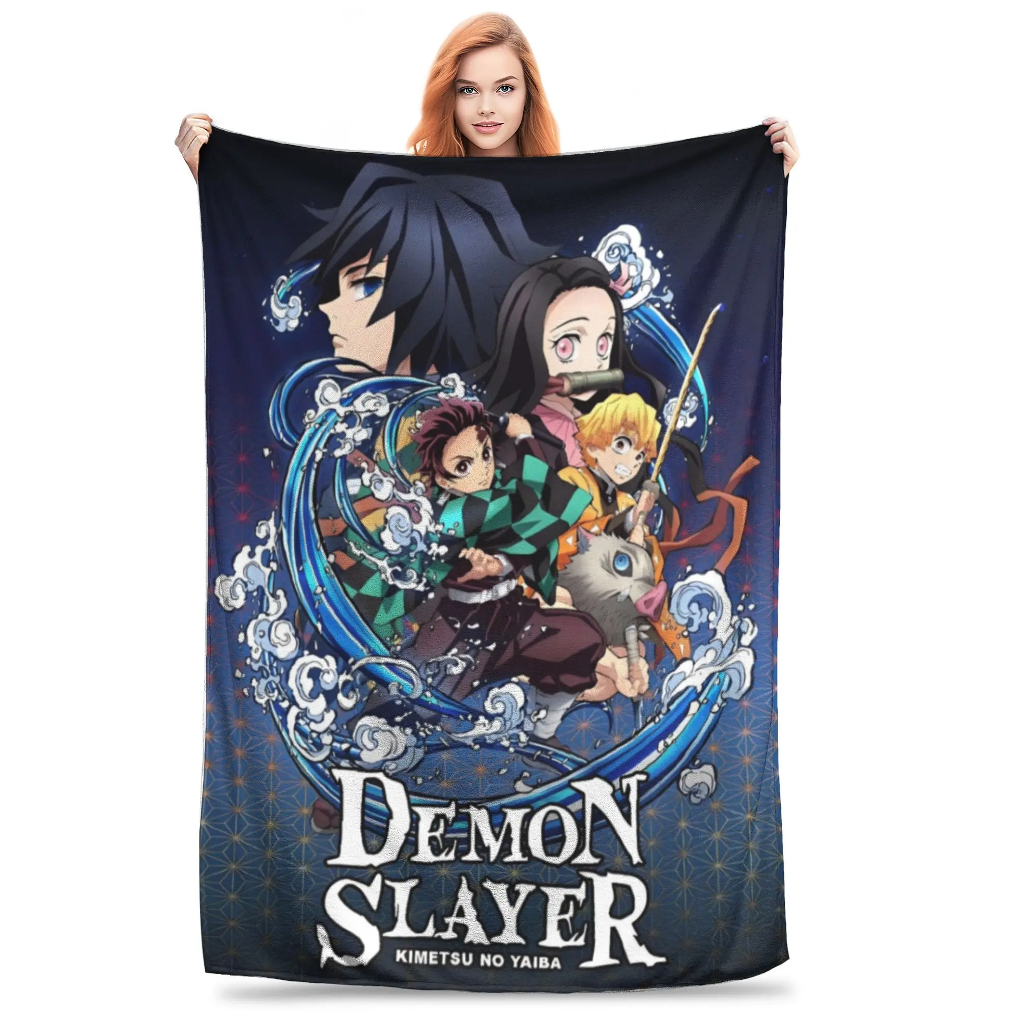 

Demon Slayer Anime Throw Blanket for Couch Japanese Manga Soft Fuzzy Plush Blanket 50x60 Inches Multi-size Bedspread All Season