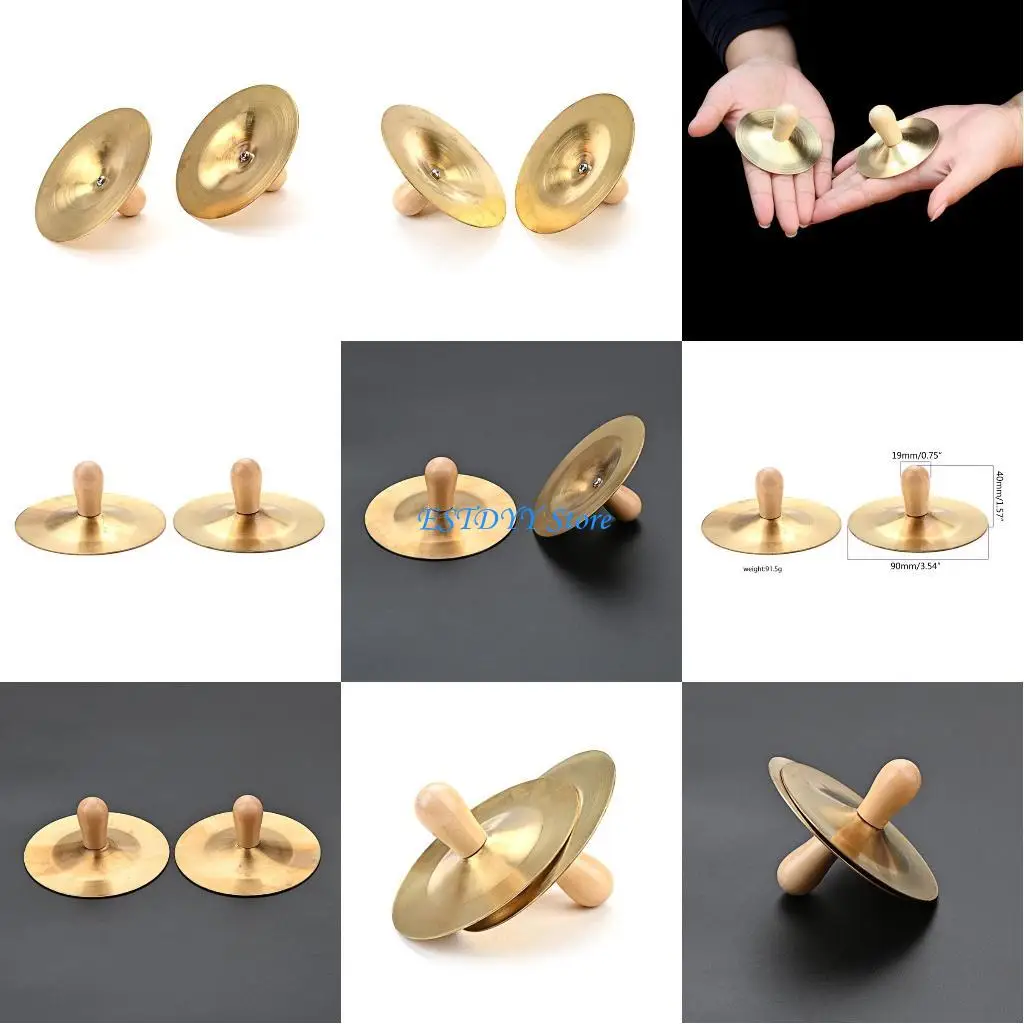 

G6DE 1 Pair 3.5 Inch Hand Cymbal with Knobs Traditional Percussion-Instruments