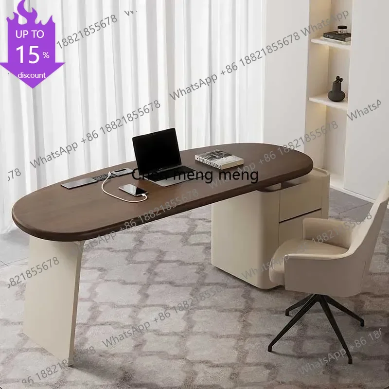 G153 Wide Gaming Computer Table Desk Brown Modern Writing Home Computer Table Study Shelf Wooden Executive Mesa Computador Furni