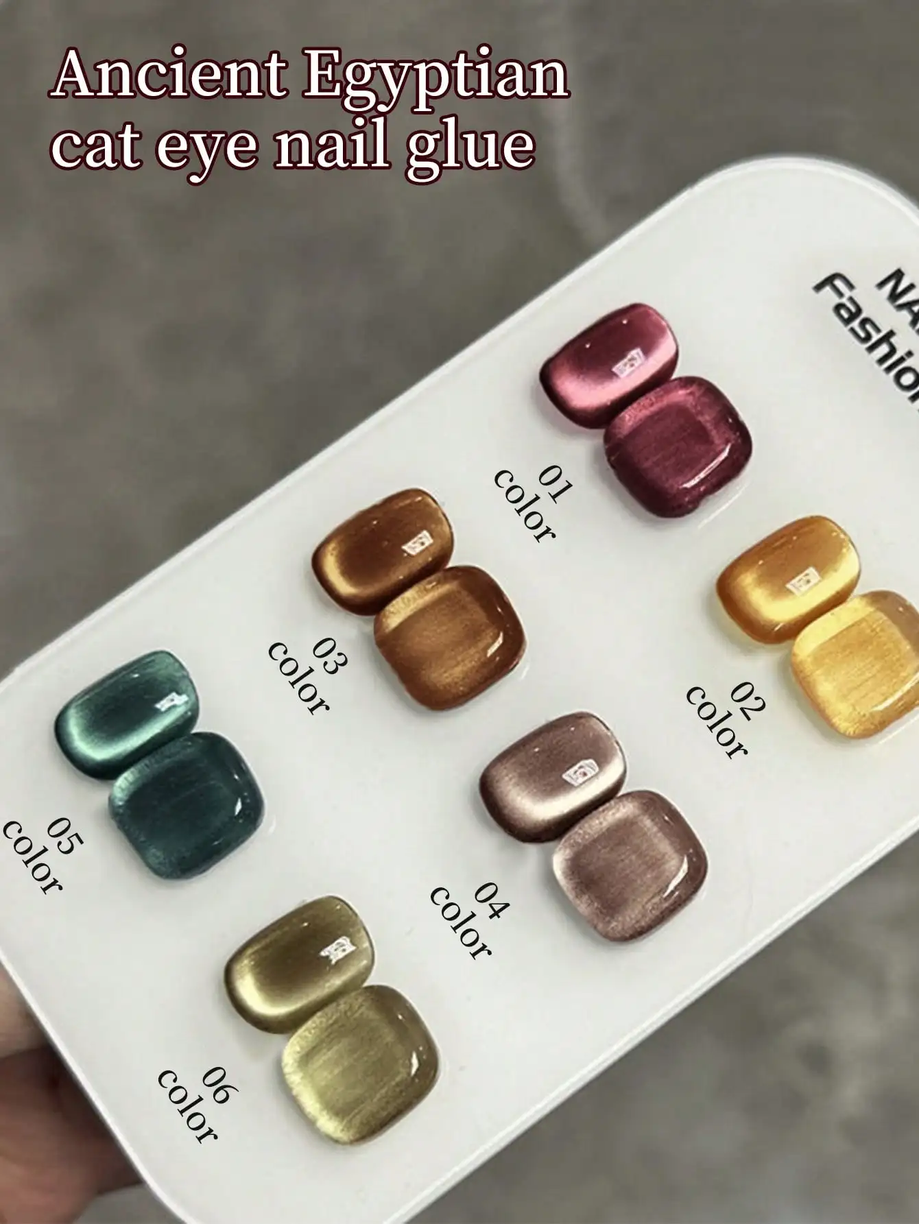 Ancient Egyptian 6-color Glass Bead Reflective Cat-Eye Nail Gel Long-Lasting Shine Nail Art Gel for Salon Nail DIY Women's Gifts