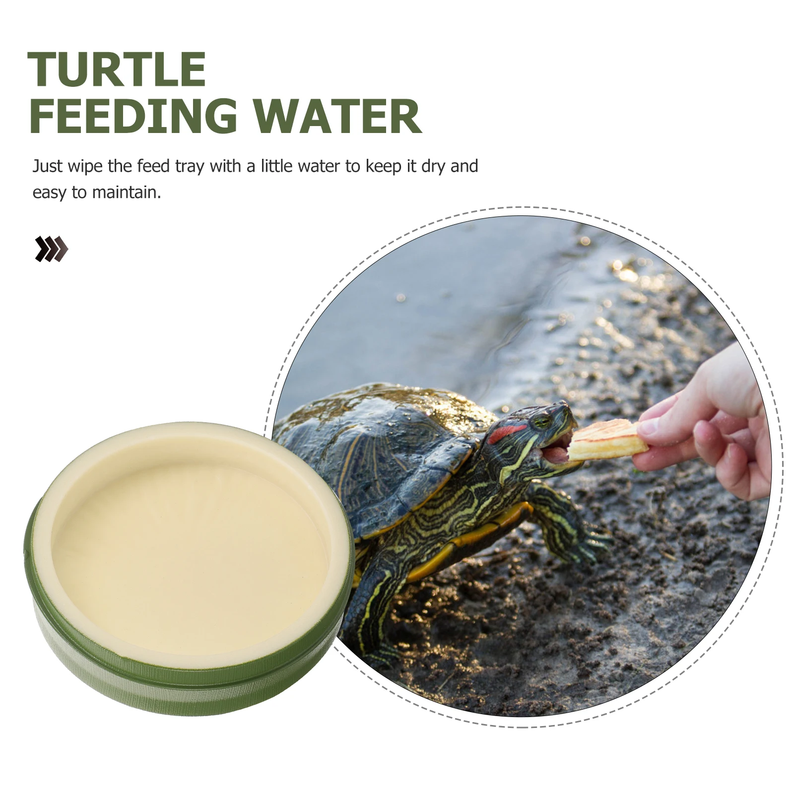 

Plastic Reptile Feeding Bowl Bamboo Style Water Dish for Lizards Turtles Snakes Non Slip Easy Clean Durable Reusable Terrarium