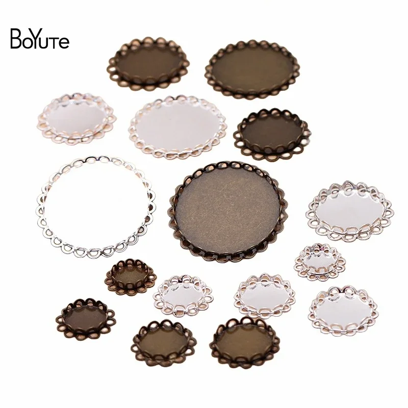 

BoYuTe (50 Pieces/Lot) Round 14-16-18-20-25-30MM Cameo Cabochon Base Settings Diy Blank Tray Bezel Jewelry Accessories