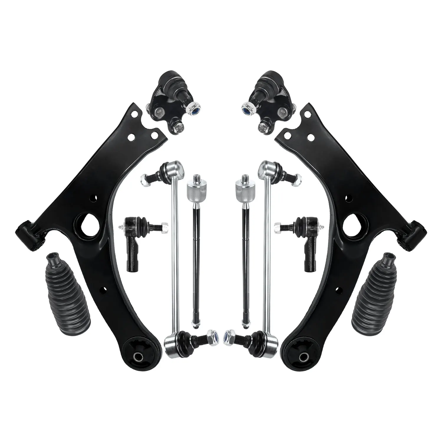 

AzbuStag 12Pcs Front Lower Control Arm Ball Joint Sway Bar Link Outer Inner Tie Rod Kit for TOYOTA MATRIX PONTIAC VIBE 2003-2008