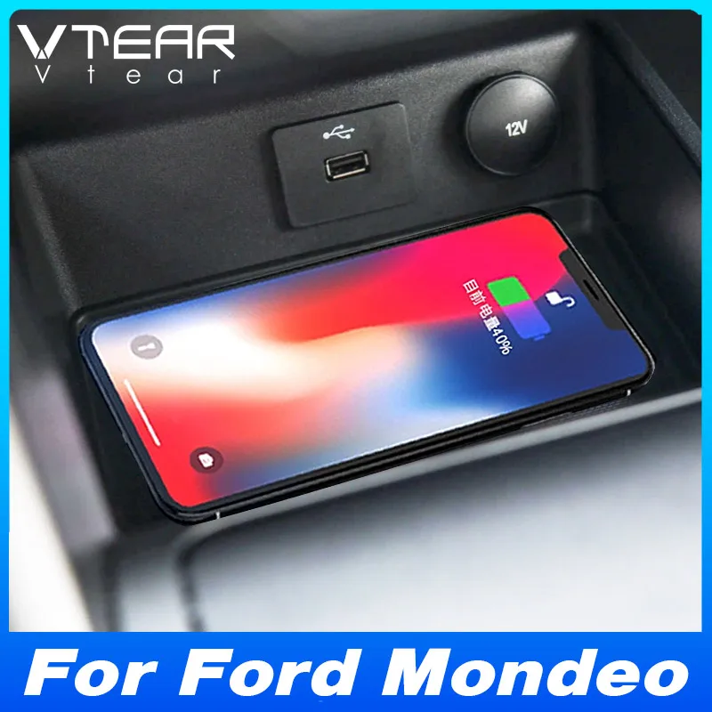 

For Ford Mondeo Fusion 2017-2019 Car Wireless Charger Fast Cell Phone Charging Plate Adapter Interior Modification Accessories