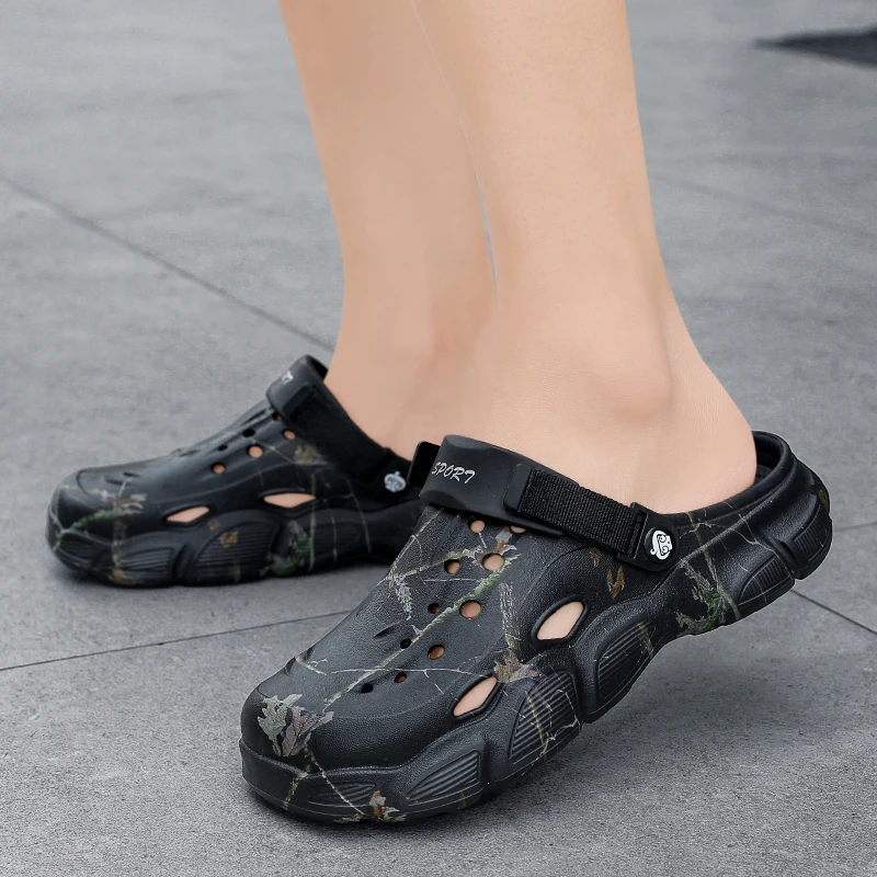 2025 الصيف الرجال الصنادل أحذية الحديقة المنزلية الجديدة مريحة وخفيفة الوزن شبشب رجالي عدم الانزلاق لينة أسفل الوجه بالتخبط الصنادل #5