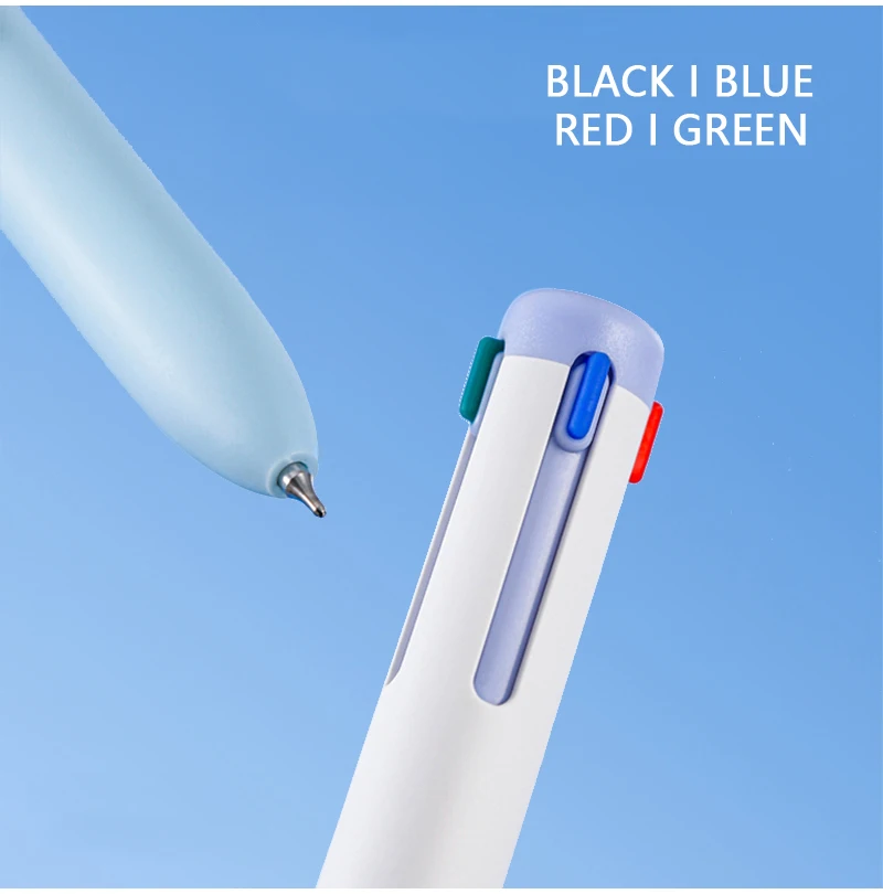 Kreativer 4-in-1-Mehrfarben-Gelstift, 0,5 mm feine Spitze, schnell trocknend, glattes Schreiben, farbige Stifte für Notizen und Lernpapier – Detail 3