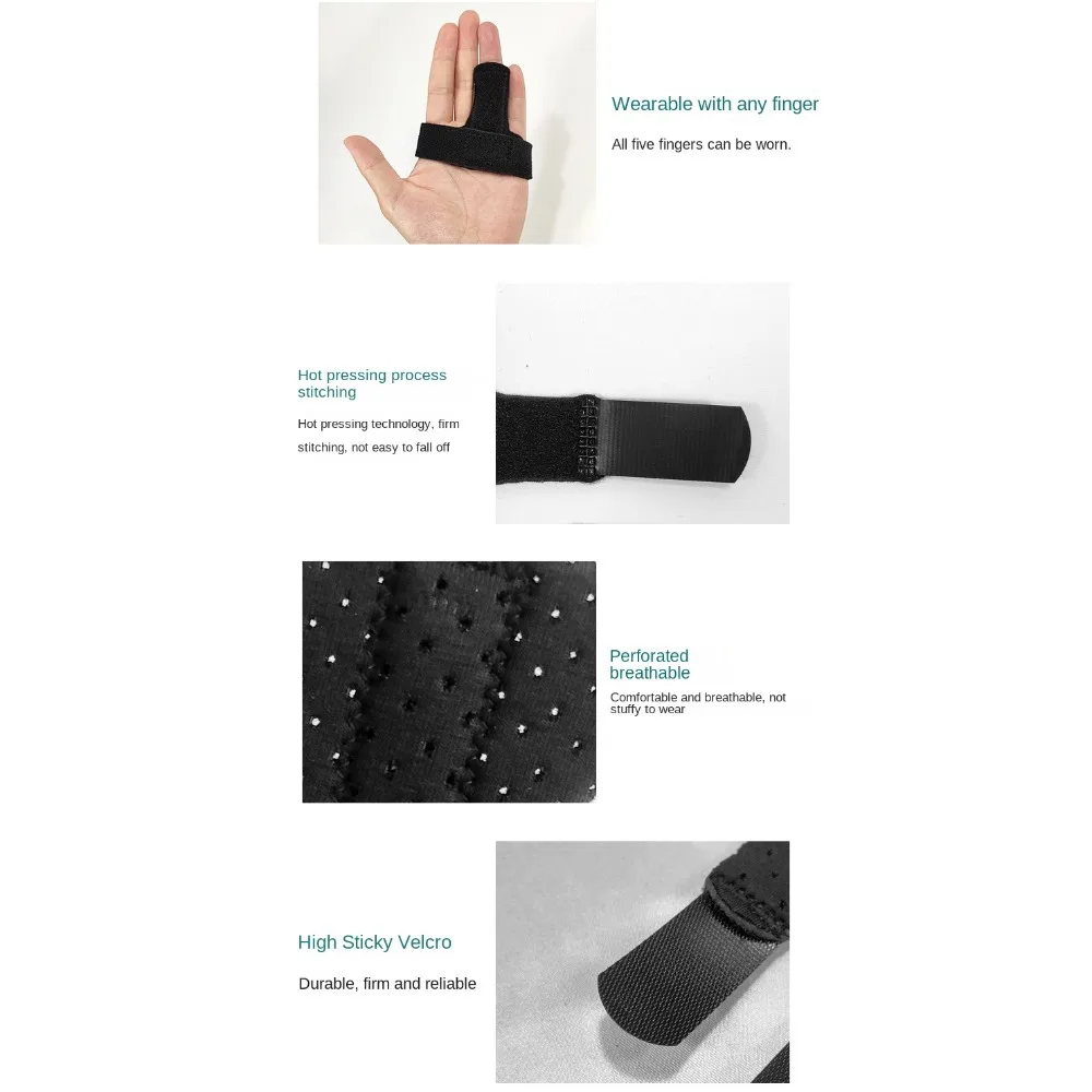 Durable Cloth Metal Finger Splint Brace Black Blue Adjustable Trigger Finger Support Pain Relief Wrist Support