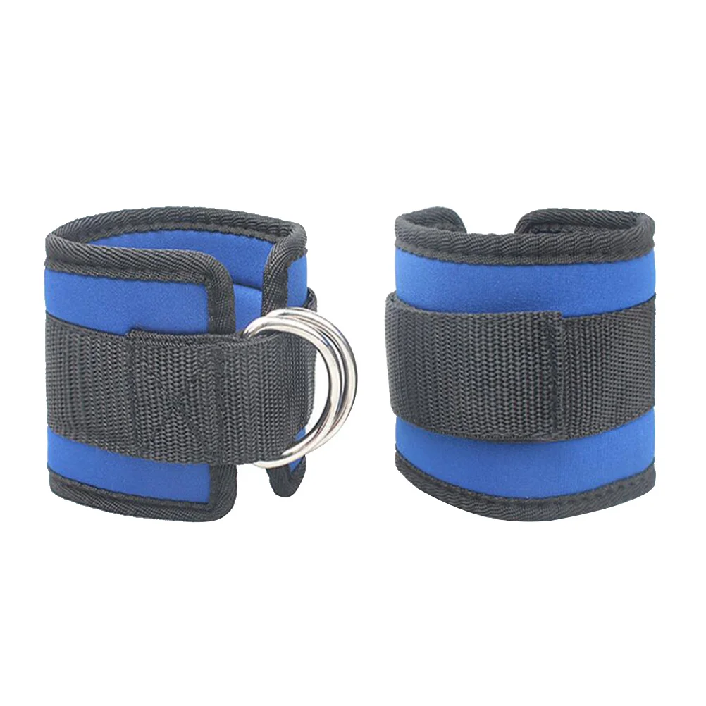 2 قطعة الأشرطة الكاحل D حلقة لتمارين الساق الصالة الرياضية الأزرق قابل للتعديل الأصفاد الوزن التدريب Glutes أوتار الركبة الكاحل الأشرطة #4