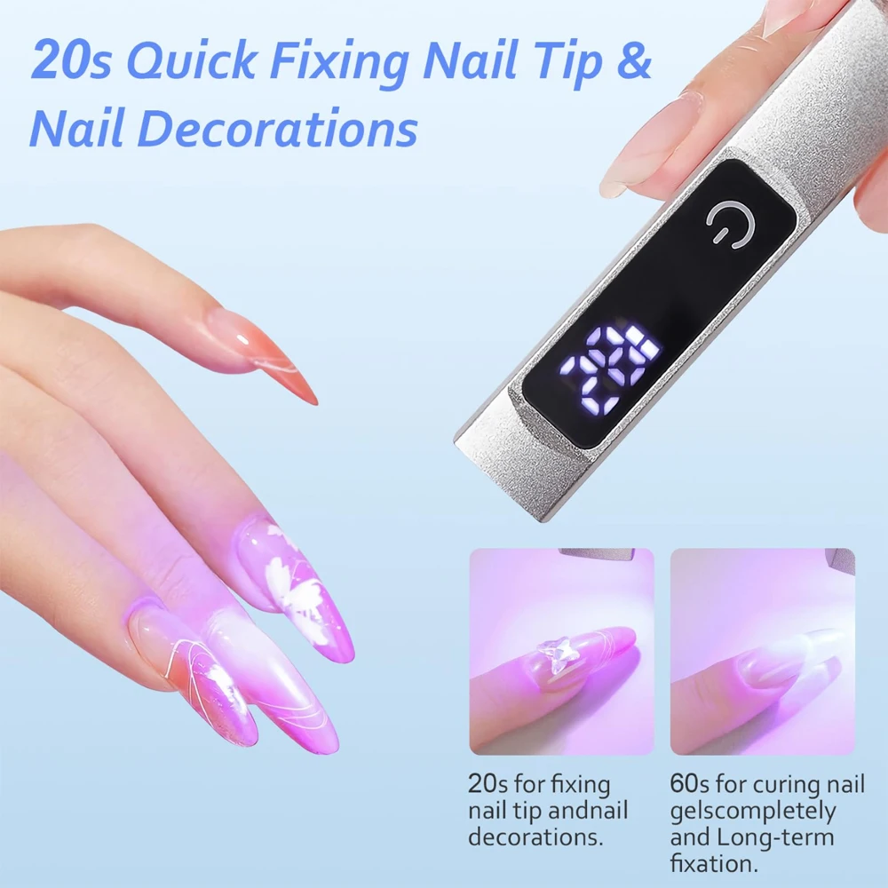 onglerie matériel professionnel Lampe UV LED pour le séchage du vernis gel Lampe rechargeable pour les ongles avec grande touche LED Outil professionnel de manucure et de salon