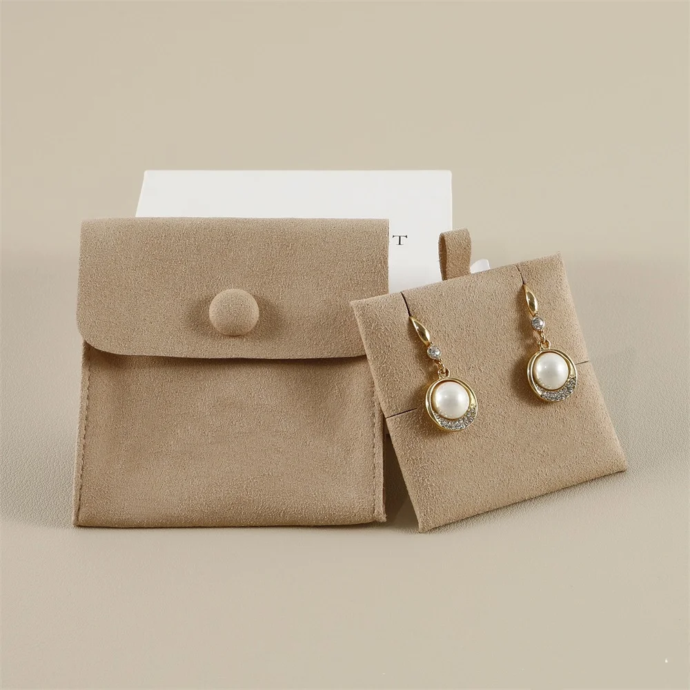 Velvet Gift Bracelet Bag Jewelry Packaging Bag Snap Fastener Superior Purses Bracelet Necklace Earrings Rings Storage Bag