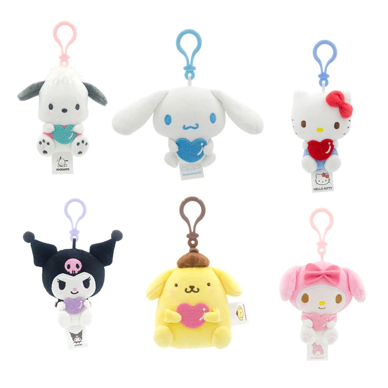 Sanrio Hello Kitty Small Plush My Melody Plushies Kuromi Cinnamoroll Pompom Purin Plush Pendant Doll Kids Birthday Gifts