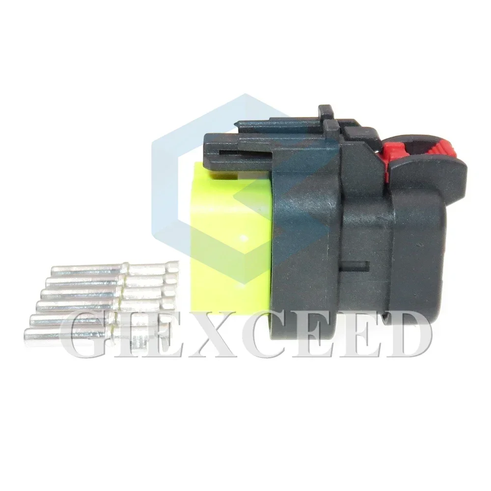 1 Set 6 Pin Auto Waterproof Sealed Socket Car Adapter 776433-3 1.6 Series Yellow Electric Wire Plug AC Assembly With Terminal