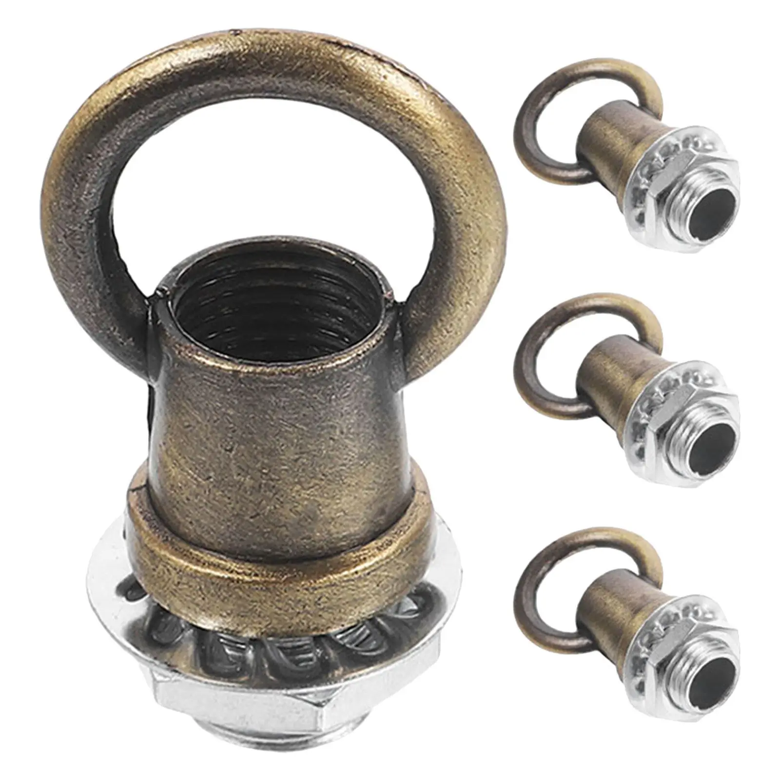 4Set Lamp Eye Nut Bronze Finish M10 Threaded Secure Hanging Support for Pendant Ceiling Lights Chandeliers Light Fixture Parts