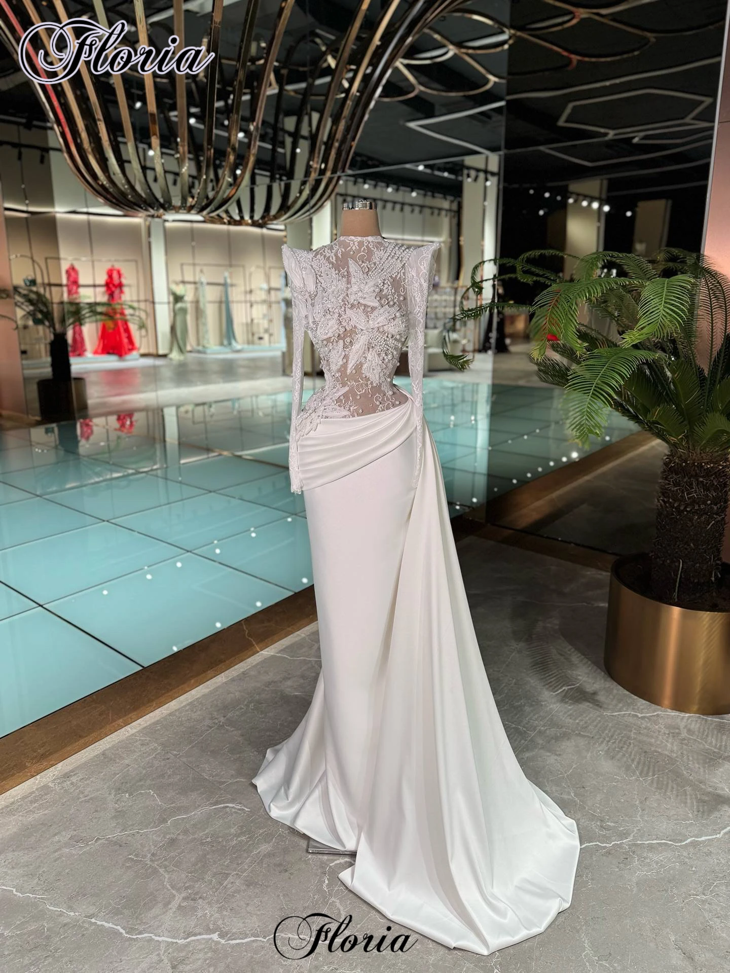 

Elegant White Celebrity Dresses Simple Red Carpet Runway Dresses Mermaid Long Sleeves Evening Gowns Vestidos De Noche Customized