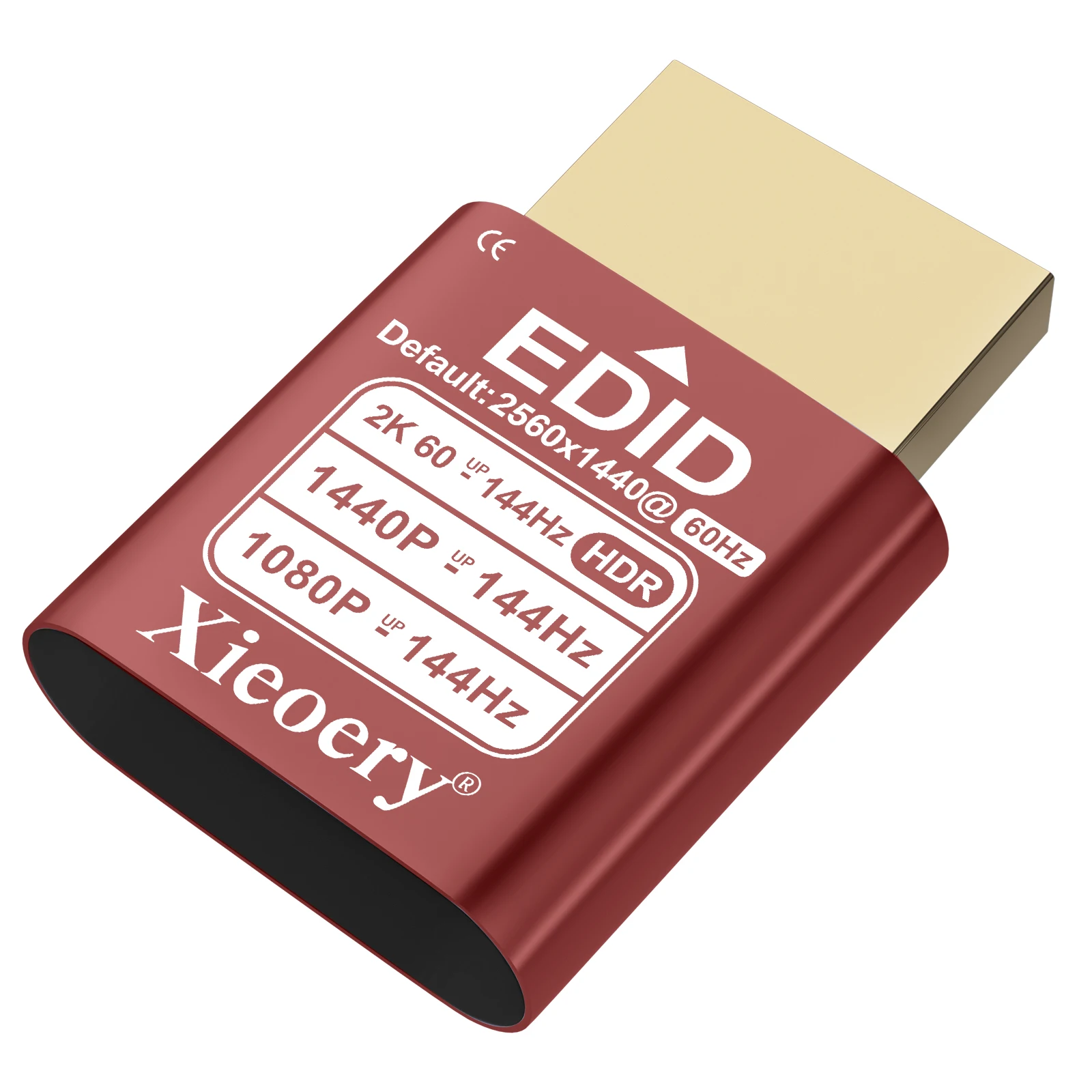 2K Headless HDMI Dummy Plug with HDR, 2560×1440 EDID Emulator,60–144Hz Virtual Display Adapter for Headless PCs & Remote Desktop