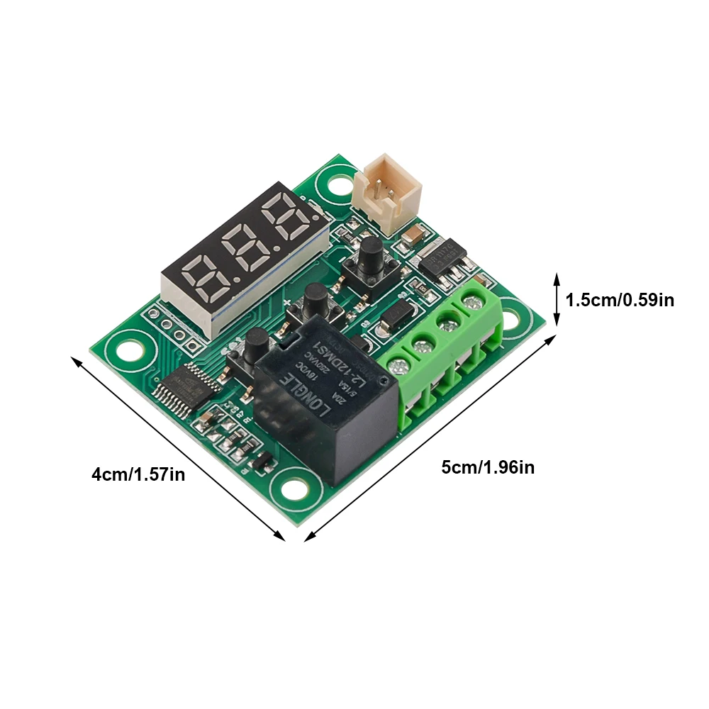 W1209 led controlador de temperatura 12v ntc sensor display vermelho faixa de controle de temperatura-50-110 ° c saída de relé