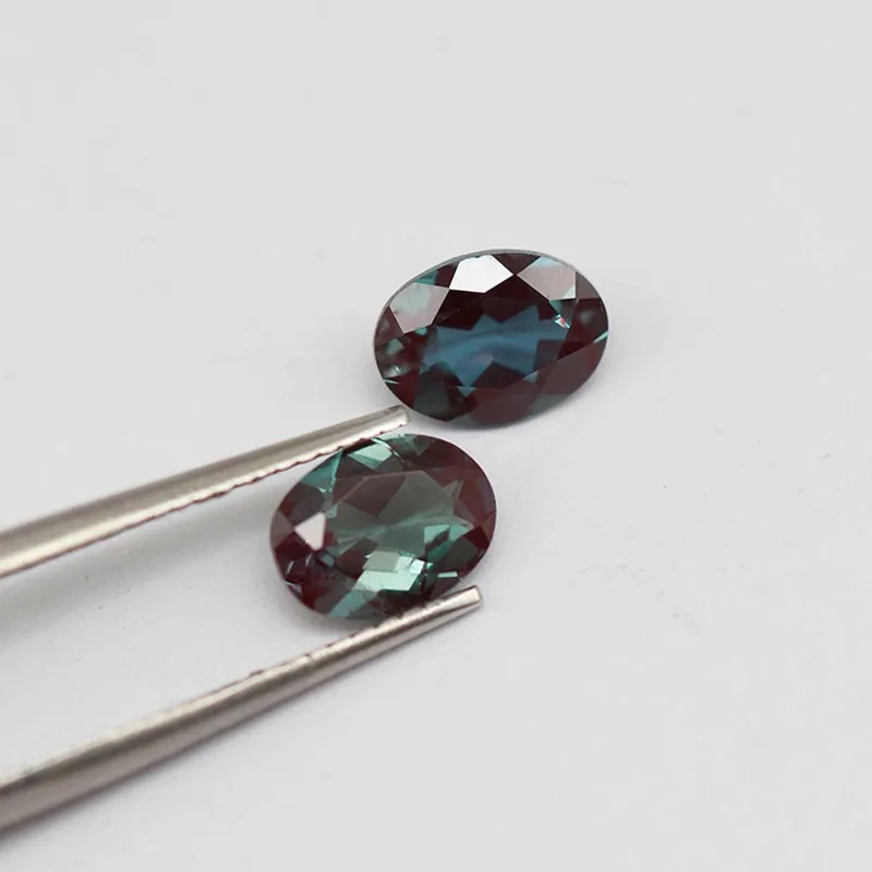 100% Czochralski Pull Lab Grown Alexandrite Identical Composition Oval Cut Full Size Lab Creat With AGL Color Change Gemstone