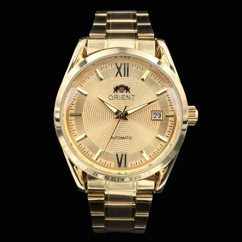 

Orient Double Lion Classic Watch Series Gold - Tone Stainless Steel Automatic Mechanical Wristwatch Brand New Top Men's Watch