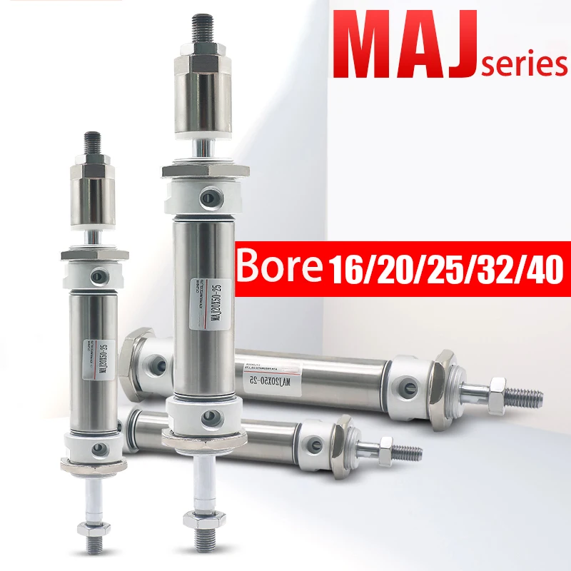 

MAJ Series Pneumatic Cylingder Stainless Steel Stroke Adjustable Mini Cylinder MAJ16/20/25/32/40X25X50X75X100-25-50S